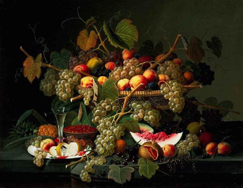 Severin Roesen Still Life with Fruit